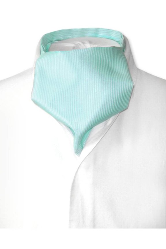 ASCOT Solid TURQUOISE GREEN Ribbed Color Cravat Men's Neck Tie