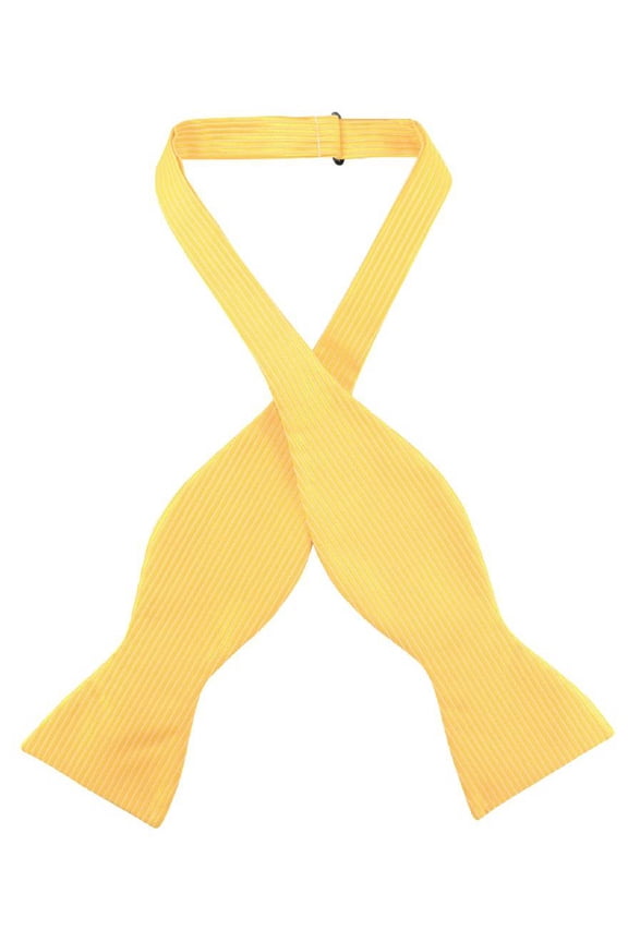 SELF TIE Bow Tie Solid GOLD Color Ribbed Pattern Men's BowTie