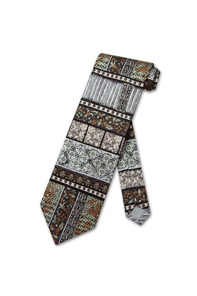 SILK NeckTie Made in ITALY Geometric Design Men's Neck Tie #3106-3