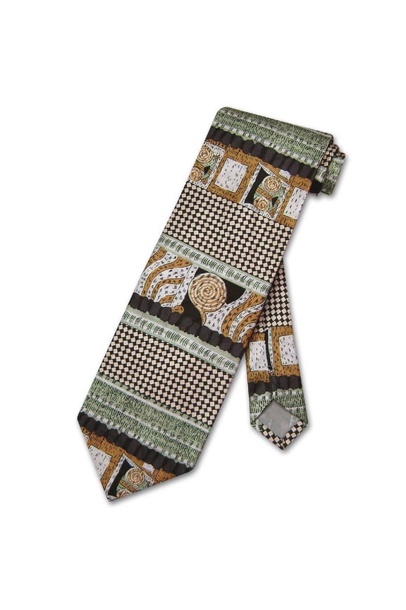 SILK NeckTie Made in ITALY Geometric Design Men's Neck Tie #3107-4