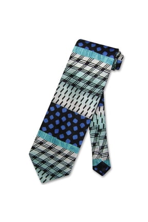 SILK NeckTie Made in ITALY Geometric Design Men's Neck Tie #5728-2