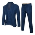 thumbnail image 1 of Antonio Uomo Men’s Plaid Suit Set – Slim Fit 3 Piece Blazer Two Button Jacket Vest Pants for Formal Business Wedding Party Prom Elegant Dress Suits Navy 52, 1 of 6