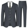 thumbnail image 1 of Antonio Uomo Men’s Suit Set – Classic Fit 3 Piece Blazer Single Breasted Jacket Vest Pants for Business Wedding Dress Suits Charcoal 54, 1 of 7