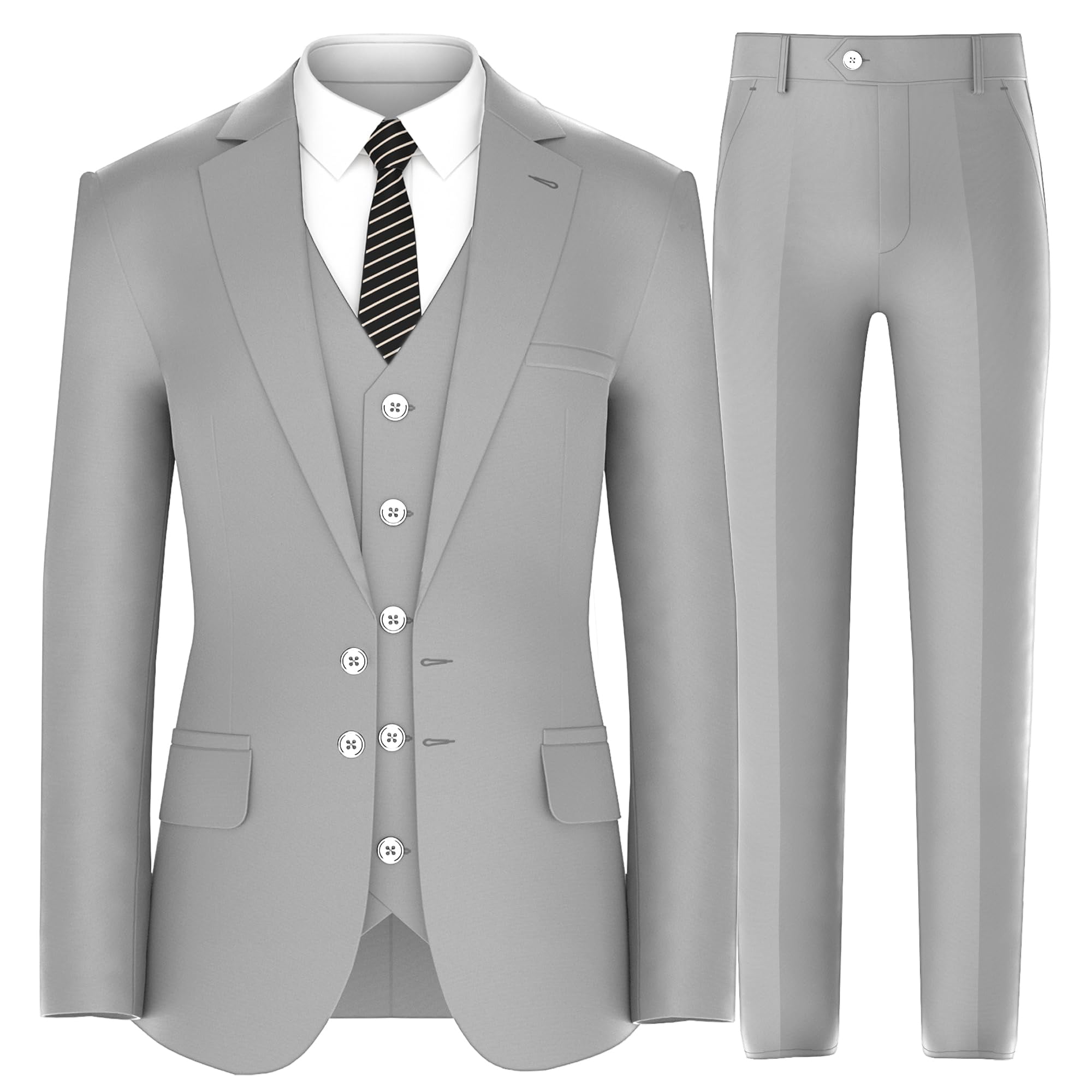 2026 Nieuwe Heren Pak Elegante Effen Een Knop Slim Fit