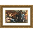 thumbnail image 1 of Antonio Zanchi 24x15 Gold Ornate Framed and Double Matted Museum Art Print Titled - A Group of Figures with Musicians and a Young Boy, 1 of 4