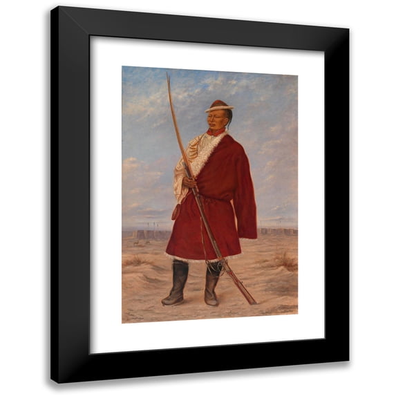 Antonio Zeno Shindler 11x14 Black Modern Framed Museum Art Print Titled - Tibetan Man (ca. 1893)