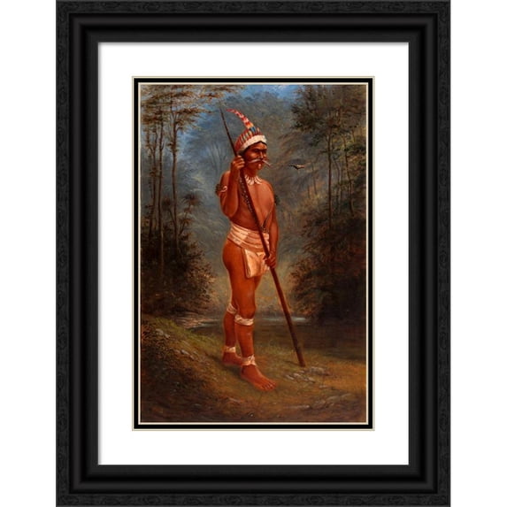 Antonio Zeno Shindler 13x18 Black Ornate Wood Framed Double Matted Museum Art Print Titled - Zaparo Stock (ca. 1893)