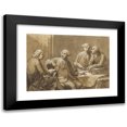 thumbnail image 1 of Antonio Zucchi 18x14 Black Modern Framed Museum Art Print Titled - Four Connoisseurs Seated at a Table Late (18th Century), 1 of 5