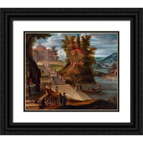 Antonio de Espinosa 17x15 Black Ornate Wood Framed Double Matted Museum Art Print Titled - The Twelve Months of the Year, May-June (Second Half of 17th Century)