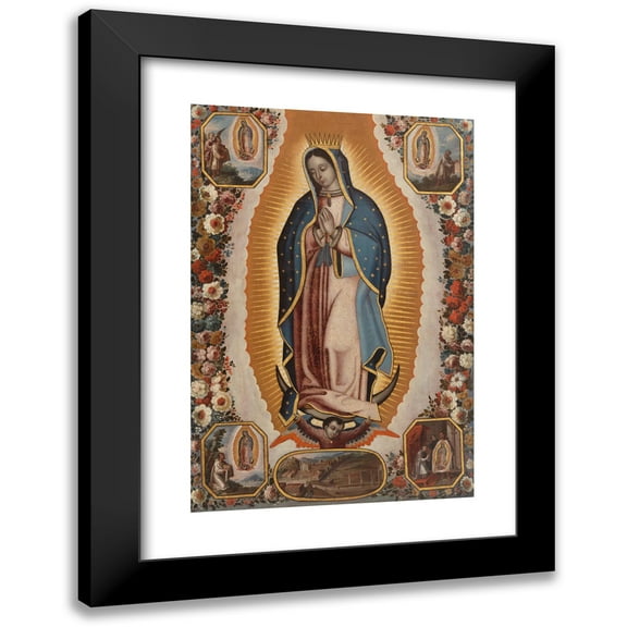 Antonio de Torres 11x14 Black Modern Framed Museum Art Print Titled - Virgin of Guadalupe (circa 1720)