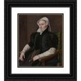 thumbnail image 1 of Antonis Mor 12x14 Black Ornate Wood Framed Double Matted Museum Art Print Titled: Portrait of Anne Fernely (C. 1560 - C. 1565), 1 of 5