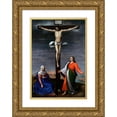 thumbnail image 1 of Antonis Mor 17x24 Gold Ornate Framed and Double Matted Museum Art Print Titled - The Work Shows Jesus Christ Crucified with the Virgin Mary and Saint John the Evangelist (1573), 1 of 4
