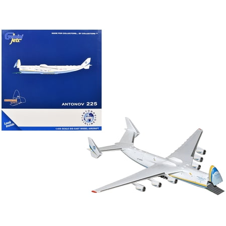 Antonov An-225 Mriya Commercial Aircraft "Antonov Airlines" White with Blue and Yellow Stripes 1/400 Diecast Model by GeminiJets
