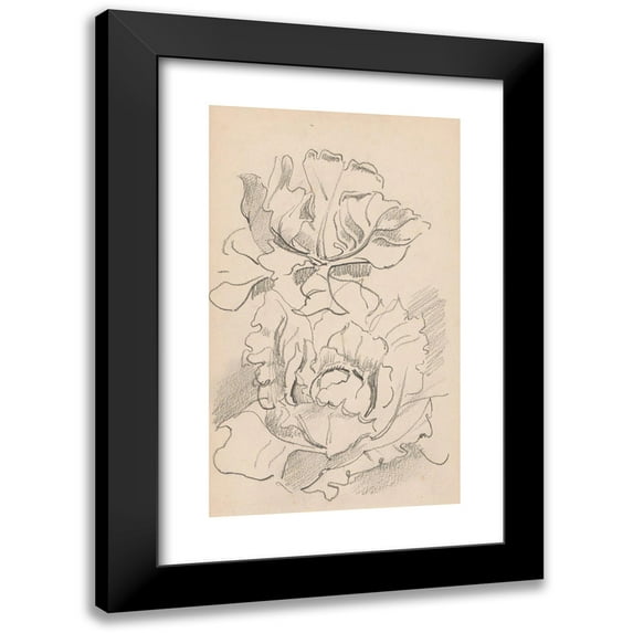 Antoon Derkinderen 10x14 Black Modern Framed Museum Art Print Titled - Flowers (1892 - 1901)