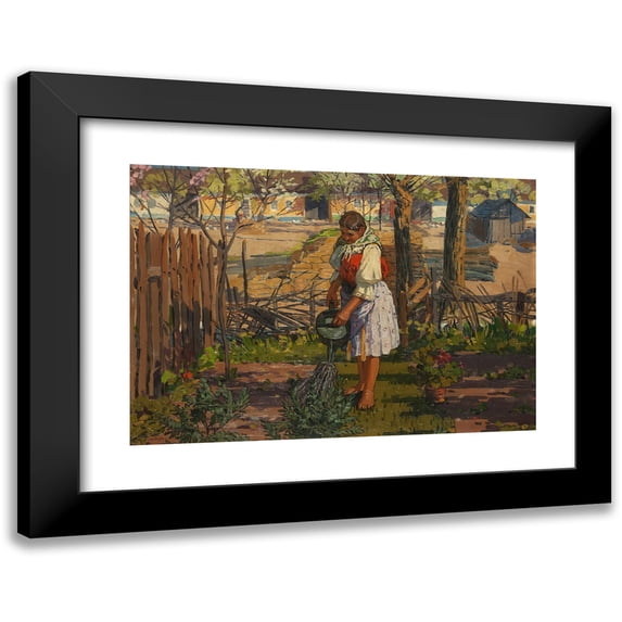 Antos Frolka 24x18 Black Modern Framed Museum Art Print Titled - Young Gardener