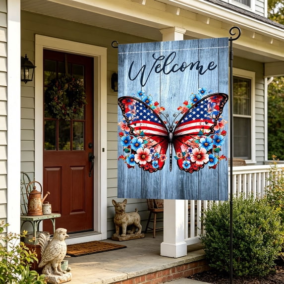 Antqov 4th of July Garden Flag Patriotic Stars Flags Independence Day 12x18" Double Sided Holiday Yard Flag for Outdoor Yard Porch Patio Lawns Decor