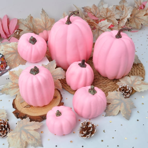 Antqov 7PCS Halloween Foam Pumpkins for DIY Crafs Decoration, Painting Carving Artificial Fake Pumpkins Model Halloween Fall Harvests Thanksgiving Ornament for Party Home Garden Supplies