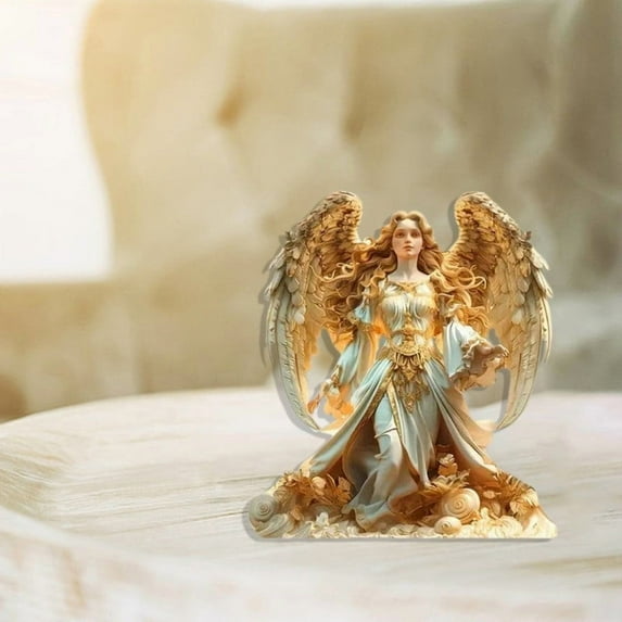 Antqov Angel Statue Decor, Acrylic Arts Goddess Decorative Angel Ornaments for Home Office Room Tabletop Birthday Party Decor Gifts for Women Girls