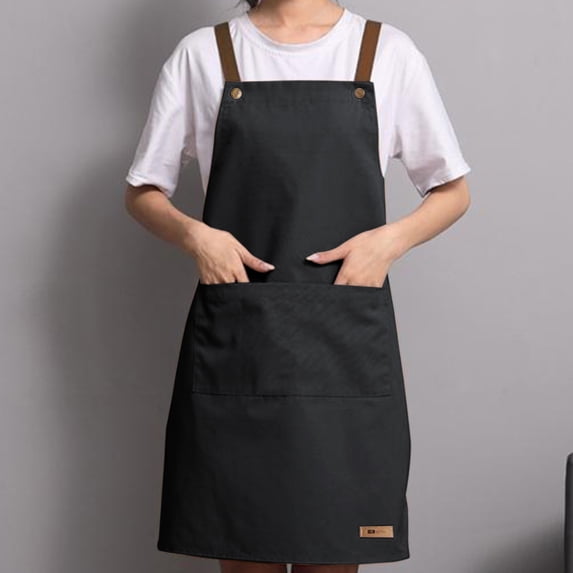 Antqov Apron for Women with Pockets, Washable Solid Colors Cooking Kitchen Aprons Adjustable Waterproof Chef Aprons for Kitchen, Garden, Cooking, Baking Supplies