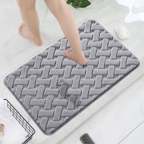 Antqov Bathroom Rugs Non Slip Bath Mats, Water Absorbent Rectangular Small Stones Carpets Soft Floor Mats for Bathroom Floor, Home Supplies