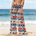 thumbnail image 1 of Antqov Beach Pants for Women, Fashion Print Bohemian Chiffon Elastic Waist Wide Leg Cover Up Pants, Summer Casual Cozy Lightweight Sun Protective Flowy Trousers, 1 of 7