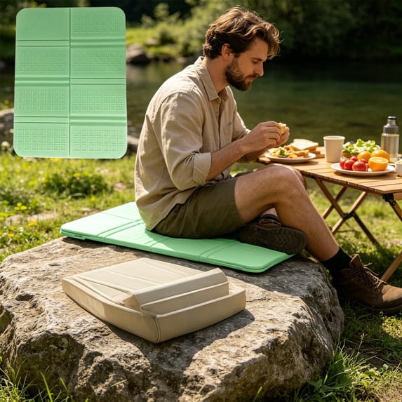 Antqov Camping Seat Cushion, 11x15" Foldable Sitting Pad Lightweight Waterproof Cushion Foam Mat for Outdoor Picnic Travel Hiking Supplies