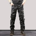 thumbnail image 1 of Antqov Cargo Pants for Men, Camouflage Zipper Straight Work Pants with Multiple Pockets, Outdoor Hiking Comfortable Waterproof Tactical Pants, 1 of 4