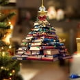 thumbnail image 1 of Antqov Christmas Books Ornament Mini Book Christmas Tree Ornaments 2D Flat Acrylic Christmas Ornaments Stacked Books for Library Home office Decorations Gifts, 1 of 6