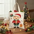 thumbnail image 1 of Antqov Christmas Canvas Tote Bag Reusable Santa Claus Christmas Gift Bag Large Capacity Tote Pouch for Home Office Supplies Gifts for Women, 1 of 6