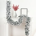 thumbnail image 1 of Antqov Christmas Cedar Garland, 8.86 ft Realistic Faux Winter Pine Garlands, White Artificial Snowflake Garland for Home Indoor Outdoor, Wall, Party Christmas Decorations, 1 of 9