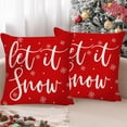 thumbnail image 1 of Antqov Christmas Pillow Covers 18x18" White Snowflake Snow Patterns Red Christmas Pillows Indoor Decorations Square Throw Pillow Covers for Cushion Cases Sofa Home Office Decor, 1 of 6