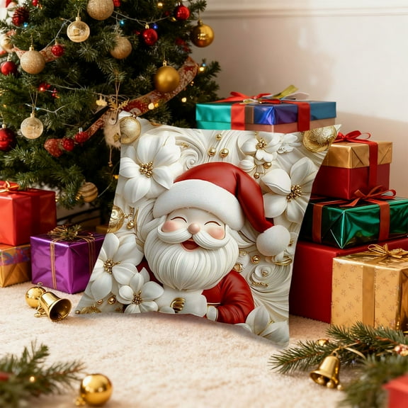 Antqov Christmas Pillow Covers, 18x18" Winter Holidays Christmas Cushion Cover Decoration Soft Christmas Decorations for Home Couch Sofa Supplies