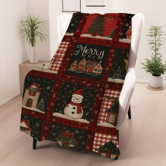 Antqov Christmas Throw Blanket 28x39" Warmer Couch Blanket Super Soft Flannel Throw Blanket Winter Fuzzy Bed Blanket Christmas Holiday Decor for Couch Bed Home Supplies
