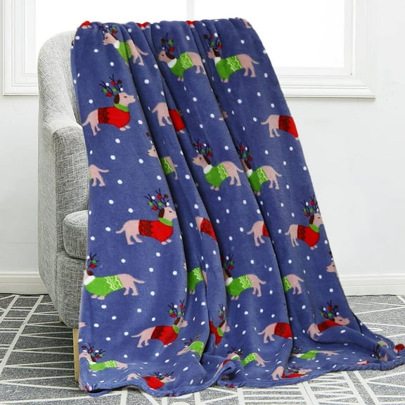 Antqov Christmas Throw Blanket Soft Fleece Blanket 28x39" Comfortable Warmer Winter Blankets Christmas Decoration for Couch Bed Home Supplies