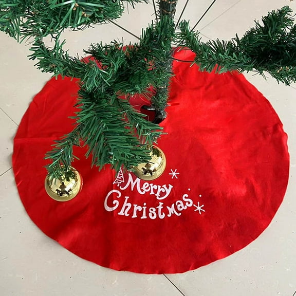 Antqov Christmas Tree Skirt with Glitter Star 35" Tree Skirts Base Cover Mat Christmas Decorations for Christmas Tree Holiday, Home, Party Decor