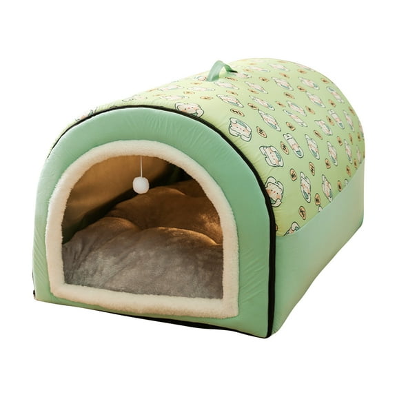 Antqov Dog Bed, Washable Indoor Pet House with Mats, Removable Cover Dog Cat Houses Non-Slip Bottom for Medium Dogs & Cats Supplies