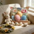 thumbnail image 1 of Antqov Easter Pillow Covers 18x18" Embroidered Bunny Rabbits Throw Pillow Cases Colorful Spring Cushion Case Soft Square Easter Decorative Throw Covers for Home Sofa Party Holiday Decorations, 1 of 6