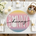 thumbnail image 1 of Antqov Easter Placemats, 14" Spring Linen Round Place Mat Cute Bunny Eggs Designs Easter Placemat for Party, Kitchen, Home & Holiday Decorations, 1 of 6