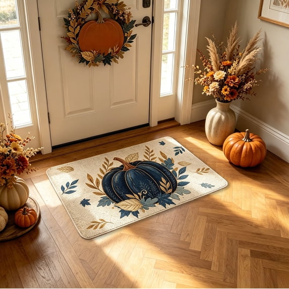 Antqov Fall Bathroom Rugs 16x24" Non Slip Absorbent Autumun Bath Mat Soft Quickly Dry Microfiber Bath Rug for Home Bathroom Decor