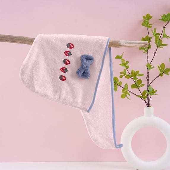 Antqov Fleece Quickly Drying Microfiber Hair Towels Shower Cap, Water Absorbent Cute Hair Towel Wrap for Women Girl Supplies
