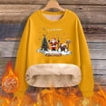 thumbnail image 1 of Antqov Fleece Sweatshirts for Women, Christmas Print Crewneck Pullover Oversized Long Sleeve Tops, Fall Winter Party Trendy Comfortable Thermal Casual Sweatshirt, 1 of 6