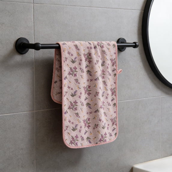 Antqov Floral Bath Towels, 14x30" Cute Soft Flowers Hand Towels Absorbent Decorative Jacquard Face Towel Bath Decor for Kicthen Bathroom Home Decor Gifts