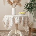 thumbnail image 1 of Antqov Floral Linen Table Cloth 35x35" Vintage Tablecloth Small Tablecloth Rectangle Heat Insulation Fabric Table Cover Home Holiday Supplies, 1 of 6