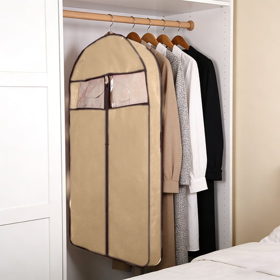 Antqov Garment Bags for Hanging Clothes Storage , Hanging Suit Bag Cover with Zipper Clear Window Waterproof Closet Storage Organizer for Coats, Jackets, Shirt, Suit, Dress Home Travel Supplies