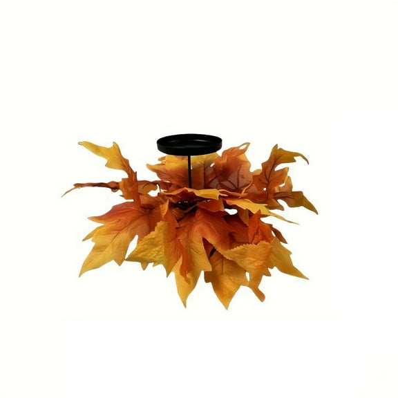 Antqov Halloween Candle Holder Fall Pumpkins Maple Leaves Table Decor Centerpiece for Party Fireplace Home Decor