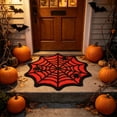 thumbnail image 1 of Antqov Halloween Door Mat, 24x24" Non Slip Washable Spider Web Bath Mat Soft Absorbent Halloween Bathroom Rug for Home Bathroom Decor, 1 of 6