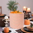 thumbnail image 1 of Antqov Halloween Plaid Hand Basket Large Capacity Tassel Barrel with Plaid Cloth Round Storage Basket Fall Decor for Home Party Office Supplies, 1 of 6