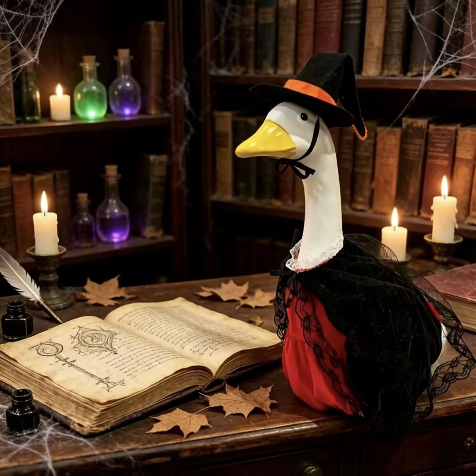 Antqov Halloween Porch Goose Outfits Plastic Goose Clothes for 23 ...