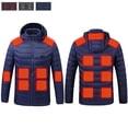 thumbnail image 1 of Antqov Heated Jackets for Women, Solid Color Zipper Stand Collar Hooded Jacket with Pockets, USB Intelligent Constant Temperature Heated Windproof Winter 17 Heated Warm Coats, 1 of 5