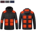 thumbnail image 1 of Antqov Heated Jackets for Women, Solid Color Zipper Stand Collar Hooded Jacket with Pockets, USB Intelligent Constant Temperature Heated Windproof Winter 17 Heated Warm Coats, 1 of 9